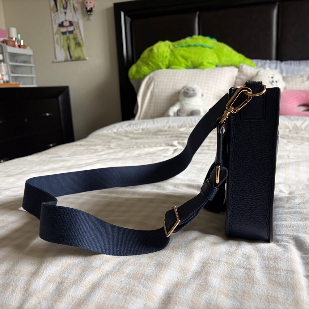 Tory Burch Navy Leather Tassel Crossbody Bag - Picture 5 of 14